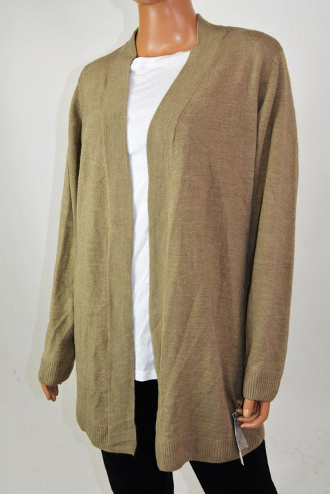 Karen Scott Women's Long Sleeve Brown Open Front Knit Cardigan Shrug Top Plus 3X