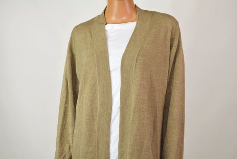 Karen Scott Women's Long Sleeve Brown Open Front Knit Cardigan Shrug Top Plus 3X