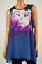 Alfani Women's Blue Blossom Print Handkerchief-Hem Tunic Blouse Top Plus 16W 0X