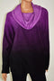Ideology Women's Cowl Neck Purple Ombre Dye Pullover Fleece Jacket Coat Plus 1X