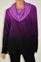 Ideology Women's Cowl Neck Purple Ombre Dye Pullover Fleece Jacket Coat Plus 1X