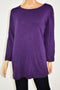 New Karen Scott Women Roll Neck 3/4 Sleeve Purple Knit Tunic Sweater Top Plus 2X