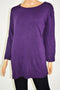 New Karen Scott Women Roll Neck 3/4 Sleeve Purple Knit Tunic Sweater Top Plus 2X