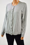 New Karen Scott Women Gray Heather Button Down Knit Sweater Cardigan Shrug Top M