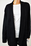 Karen Scott Womens Shawl Collar Black Open Front Knit Cardigan Shrug Top Plus 1X