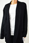 Karen Scott Womens Shawl Collar Black Open Front Knit Cardigan Shrug Top Plus 1X