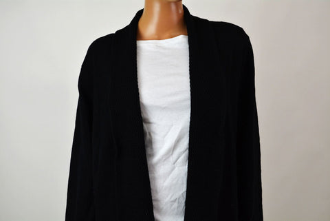 Karen Scott Womens Shawl Collar Black Open Front Knit Cardigan Shrug Top Plus 1X