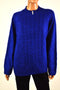 New Karen Scott Women Blue Pearl Mock Neck Cable-Marl Knit Sweater Top Plus 2X
