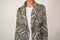 Style&Co Women Shawl Collar Beige Geometric Open Front Knit Cardigan Shrug Top M - evorr.com