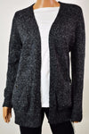 Karen Scott Women's Long Sleeve Gray Open Front Marled Knit Cardigan Shrug Top L