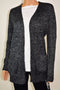 Karen Scott Women's Long Sleeve Gray Open Front Marled Knit Cardigan Shrug Top L