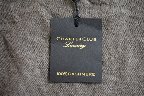 Charter Club Women's Cashmere Beige Slim Fit Luxury Duster Cardigan Shrug Top M
