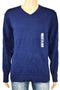 New Alfani Men's Long-Sleeves Blue Textured Tonal Striped V-Neck Sweater XXL 2XL