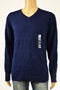 New Alfani Men's Long-Sleeves Blue Textured Tonal Striped V-Neck Sweater XXL 2XL