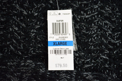 Style&Co Women's Open Front Gray Striped Ombre Knit Duster Cardigan Shrug Top XL - evorr.com
