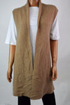 Charter Club Women's Open Front Cashmere Beige Luxury Vest Cardigan Shrug Top XL
