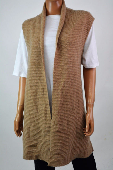 Charter Club Women's Open Front Cashmere Beige Luxury Vest Cardigan Shrug Top XL