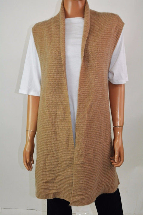 Charter Club Women's Open Front Cashmere Beige Luxury Vest Cardigan Shrug Top XL