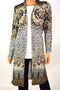 JM Collection Women's Open Front Brown Animal Print Duster Cardigan Shrug Top M