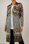 JM Collection Women's Open Front Brown Animal Print Duster Cardigan Shrug Top M