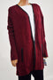 Charter Club Women Open-Front Cotton Red Faux-Leather Trim Cardigan Shrug Top XL