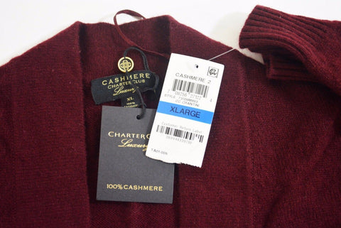 $109 Charter Club Women's Cashmere Red Open Front Luxury Cardigan Shrug Top XL - evorr.com