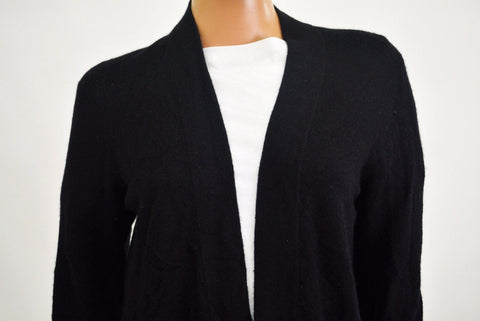 $109 Charter Club Women's Cashmere Black Open Front Luxury Cardigan Shrug Top S - evorr.com