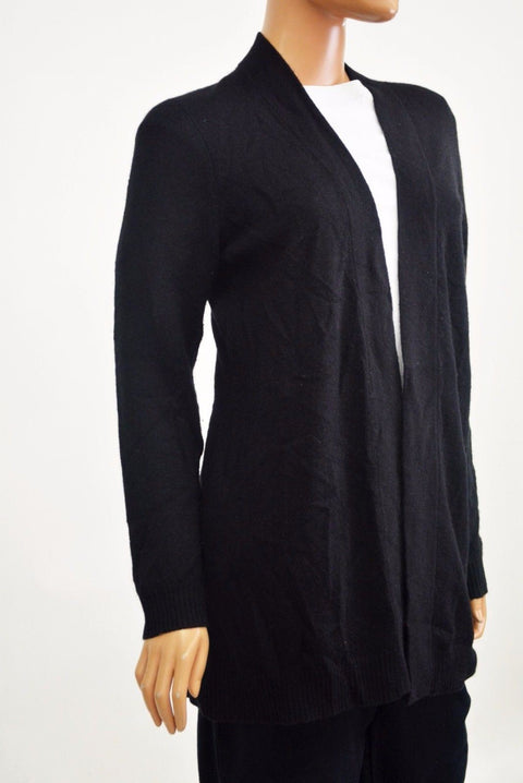 $109 Charter Club Women's Cashmere Black Open Front Luxury Cardigan Shrug Top S - evorr.com