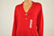 Charter Club Women's V-Neck Long Slv Red Henley Buckled Knit Sweater Top Plus 2X