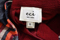 ECI Womens Mock Neck Stretch Burgundy Chevron Print Layered Look A-Line Dress XL - evorr.com