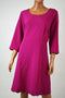 NY Collection Women's Stretch Pink Scalloped-Hem Tunic Fit & Flare Dress Plus 1X - evorr.com