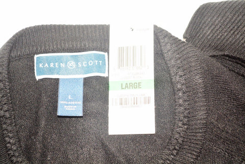 Karen Scott Women's Long-Sleeves Black Luxsoft Button-Down Cardigan Shrug Top L