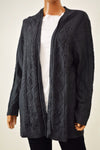 Karen Scott Women's Open Front Gray Heather Cable Knit Duster Cardigan Shrug 2XL