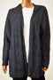 Karen Scott Women's Open Front Gray Heather Cable Knit Duster Cardigan Shrug 2XL