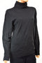 JM Collection Women's Turtle Neck Black Buttoned-Cuff Ribbed Knit Sweater Top L