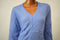 Charter Club Women's V-Neck 3/4 Sleeves Blue Cashmere Luxury Tunic Sweater Top L