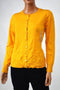 August Silk Women Long Sleeve Silk Blend Yellow Button-Down Cardigan Shrug Top L