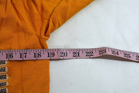 August Silk Women Long Sleeve Silk Blend Yellow Button-Down Cardigan Shrug Top L