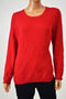 Charter Club Women's Long Sleeve Crew Neck Cashmere Red Slim Fit Sweater Top XL