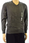 John Ashford Men's Long-Sleeves Charcoal Gray Striped Textured V-Neck Sweater M - evorr.com