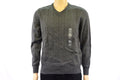 John Ashford Men's Long-Sleeves Charcoal Gray Striped Textured V-Neck Sweater M - evorr.com