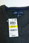 John Ashford Men's Long-Sleeves Charcoal Gray Striped Textured V-Neck Sweater M - evorr.com