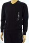 John Ashford Mens Long Sleeve Black Striped Texture Cotton V-Neck Knit Sweater M - evorr.com