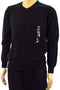 John Ashford Mens Long-Sleeve Black Striped Texture Cotton V Neck Knit Sweater M - evorr.com