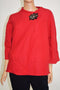 JM Collection Women's 3/4 Sleeve Wool Red Rhinestone Embellish Cardigan Jacket M