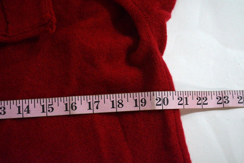 JM Collection Women's 3/4 Sleeve Wool Red Rhinestone Embellish Cardigan Jacket M