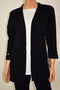 New Karen Scott Women's 3/4 Sleeves Cotton Black Open Front Cardigan Shrug Top M