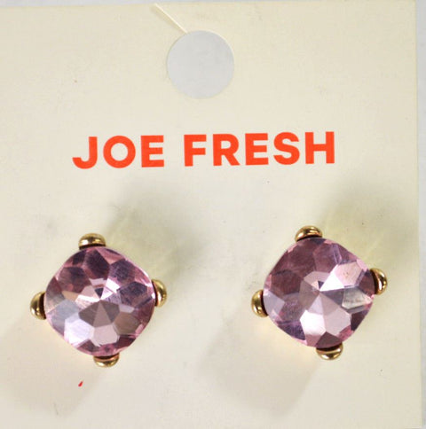 New Joe Fresh Women's Pink Gold Rhinestone Crystal Stud Earrings Fashion Jewelry
