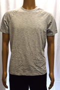 $75 New Theory Men's Short Sleeve Gray Cotton Blend Slub-Knit Crewneck T-Shirt M - evorr.com