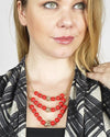 Beaded Multi Link Chain Necklace with Three Layers - evorr.com